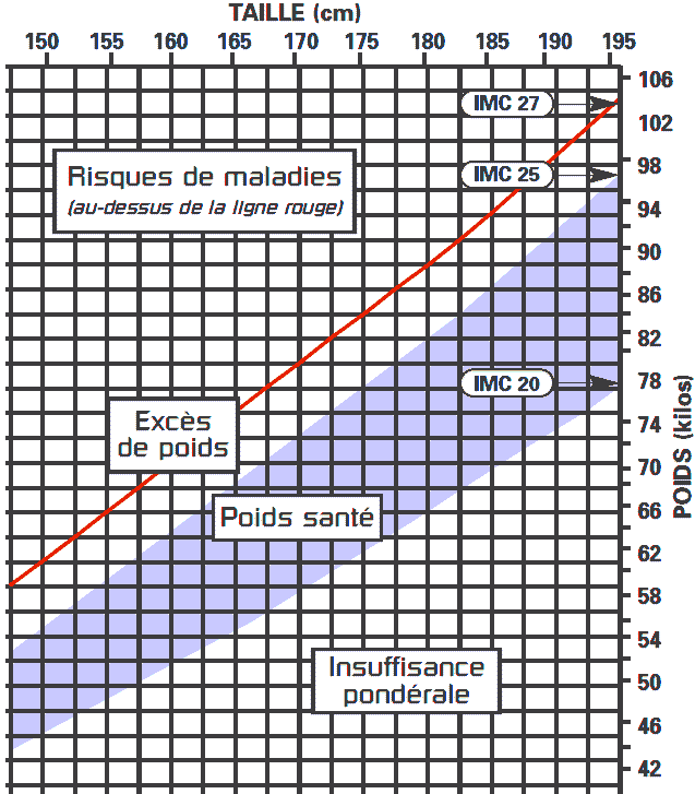 tableau-imc-indice-masse-corporelle - Santé d'Acier